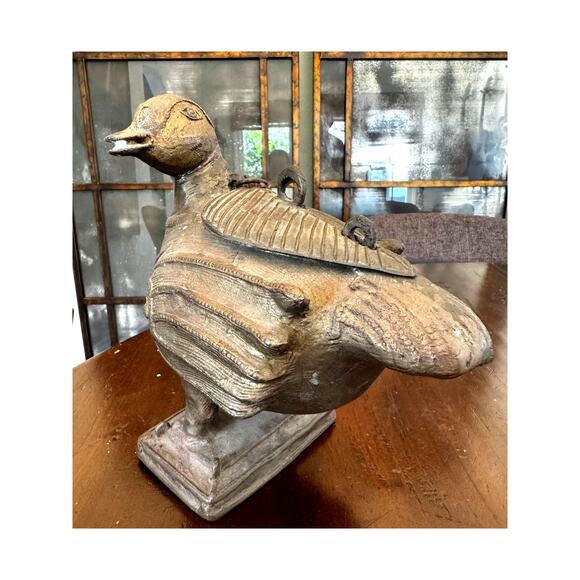 Vintage Other - RARE - Mid Century Bronze Duck Indian Incense Burner - Large